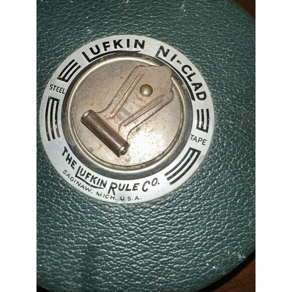 Vintage Steel 100 Ft. Tape Measure The Lufkin Ni-Clad Rule  USA Very Good - Picture 4 of 9